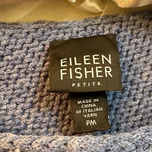 Eileen Fisher Petite Blue Boatneck Sweater – Wool Blend – Size PM – Preowned - Picture 5 of 6